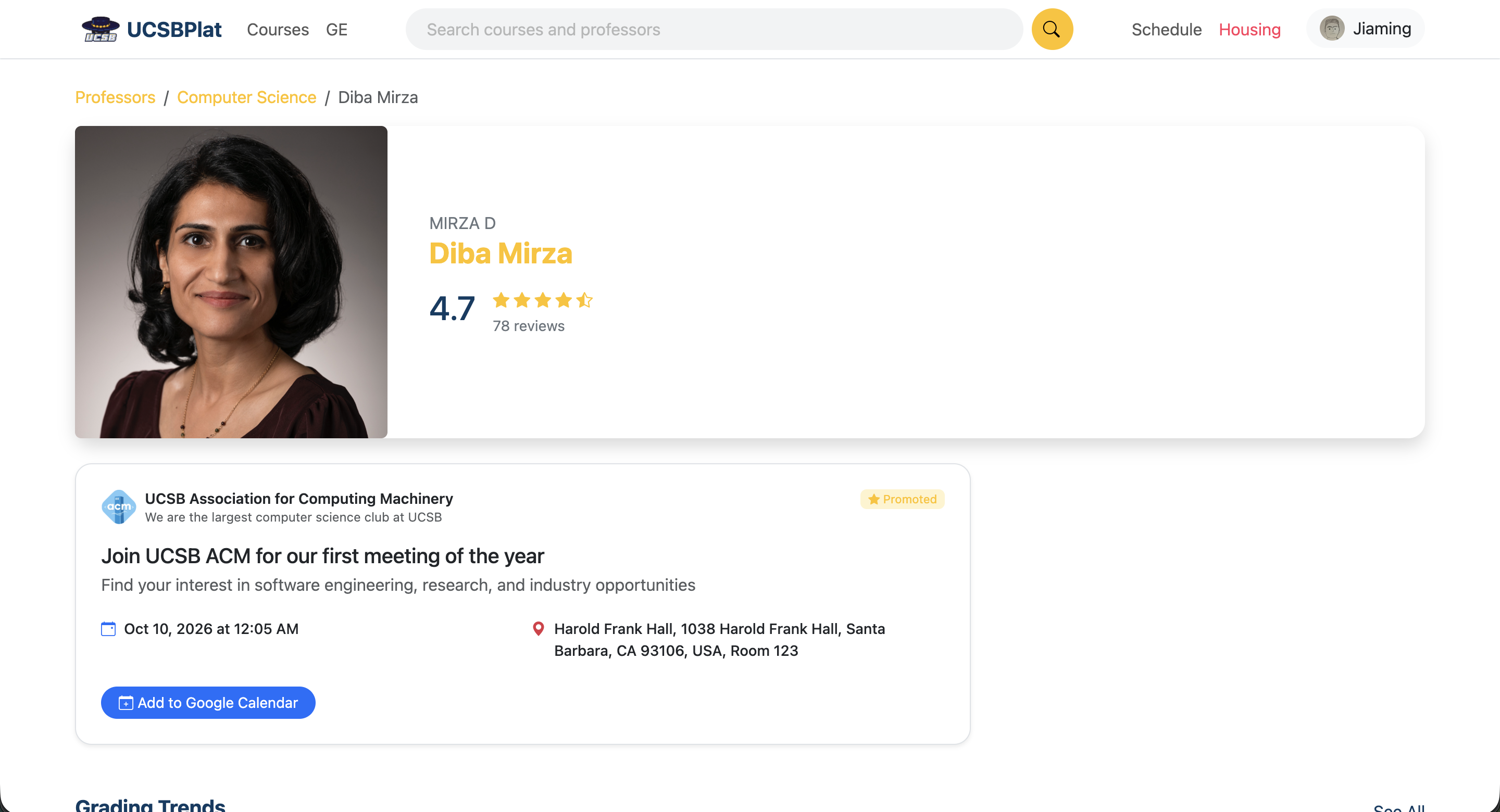 Example promo on a UCSBPlat instructor pages